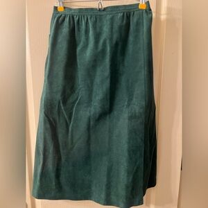 Vintage Green Suede Pencil Skirt